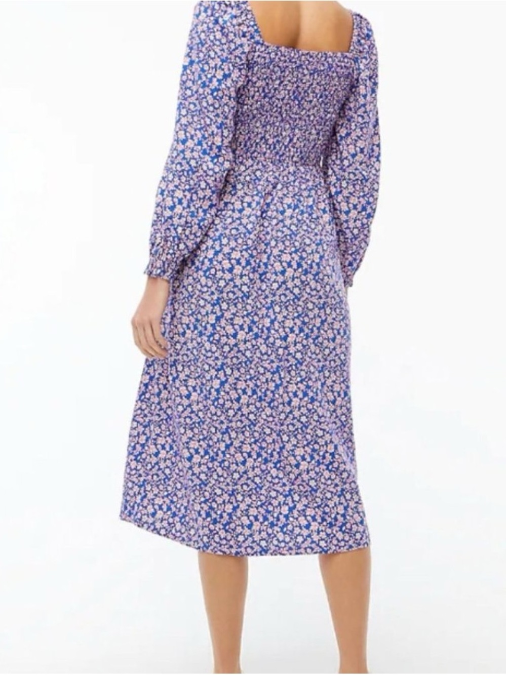 J. Crew Lavender-Blue Floral Smocked Maxi Dress - Picture 11 of 13